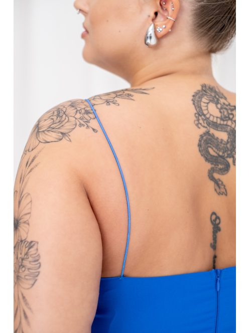 Abigél - mušelínové maxi šaty s preloženým dekoltom, v kráľovskej modrej farbe