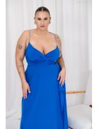 Abigél - mušelínové maxi šaty s preloženým dekoltom, v kráľovskej modrej farbe