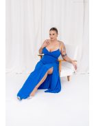 Abigél - mušelínové maxi šaty s preloženým dekoltom, v kráľovskej modrej farbe