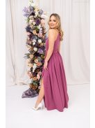 Odett - mušelínové, bezrukávové maxi šaty vpredu-vzadu uzavreté, v rose farbe