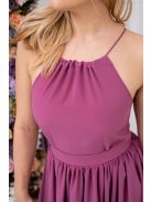 Odett - mušelínové, bezrukávové maxi šaty vpredu-vzadu uzavreté, v rose farbe