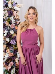   Odett - mušelínové maxi šaty bez rukávov,  s uzavretým vrchným dielom vpredu aj vzadu, v rose farbe