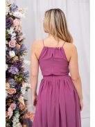 Odett - mušelínové maxi šaty bez rukávov,  s uzavretým vrchným dielom vpredu aj vzadu, v rose farbe