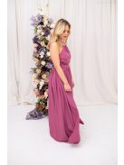 Odett - mušelínové maxi šaty bez rukávov,  s uzavretým vrchným dielom vpredu aj vzadu, v rose farbe