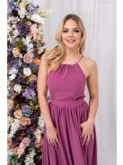 Odett - mušelínové, bezrukávové maxi šaty vpredu-vzadu uzavreté, v rose farbe