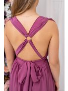 Scarlett - špeciálne, mušelínové maxi šaty s prekríženou látkou na chrbte, v rose farbe