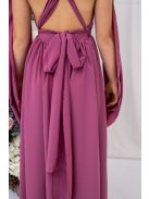 Scarlett - špeciálne, mušelínové maxi šaty s prekríženou látkou na chrbte, v rose farbe