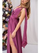 Scarlett - špeciálne, mušelínové maxi šaty s prekríženou látkou na chrbte, v rose farbe