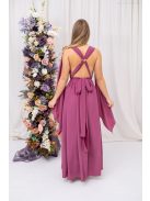 Scarlett - špeciálne, mušelínové maxi šaty s prekríženou látkou na chrbte, v rose farbe