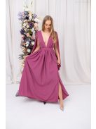 Scarlett - špeciálne, mušelínové maxi šaty s prekríženou látkou na chrbte, v rose farbe