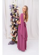 Scarlett - špeciálne, mušelínové maxi šaty s prekríženou látkou na chrbte, v rose farbe