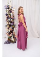 Scarlett - špeciálne, mušelínové maxi šaty s prekríženou látkou na chrbte, v rose farbe