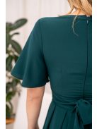 Leila - mušelínové maxi šaty s preloženým topom,  v tmavozelenej farbe