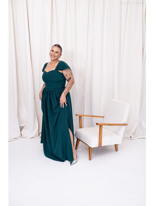 Rebeka - tmavozelený mušelínový crop top