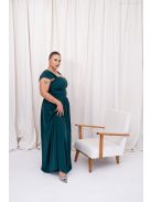 Rebeka - dlhá maxi sukňa z mušelínového materiálu, v tmavozelenej farbe