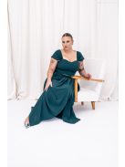 Rebeka - dlhá maxi sukňa z mušelínového materiálu, v tmavozelenej farbe