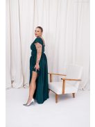 Rebeka - dlhá maxi sukňa z mušelínového materiálu, v tmavozelenej farbe