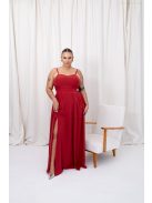 Dália - mušelínové maxi šaty so zaväzovaním na chrbte, v tehlovej farbe