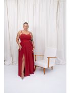 Dália - mušelínové maxi šaty so zaväzovaním na chrbte, v tehlovej farbe