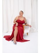 Dália - mušelínové maxi šaty so zaväzovaním na chrbte, v tehlovej farbe