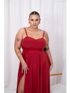 Dália - mušelínové maxi šaty so zaväzovaním na chrbte, v tehlovej farbe