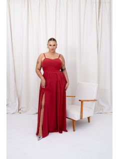   Dália - mušelínové maxi šaty so zaväzovaním na chrbte, v tehlovej farbe