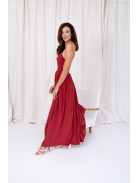 Dalma – mušelínové maxi šaty bez chrbtovej časti, v tehlovej farbe