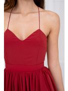 Dalma – mušelínové maxi šaty bez chrbtovej časti, v tehlovej farbe