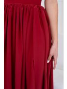 Dalma – mušelínové maxi šaty bez chrbtovej časti, v tehlovej farbe