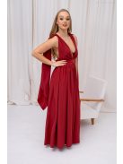 Scarlett - špeciálne mušelínové maxi šaty s prekríženou látkou na chrbte,  v tehlovej farbe