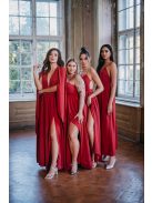 Scarlett - špeciálne mušelínové maxi šaty s prekríženou látkou na chrbte,  v tehlovej farbe