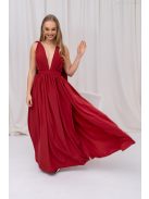 Scarlett - špeciálne mušelínové maxi šaty s prekríženou látkou na chrbte,  v tehlovej farbe