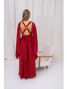 Scarlett - špeciálne mušelínové maxi šaty s prekríženou látkou na chrbte,  v tehlovej farbe