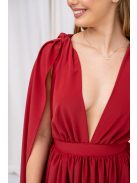 Scarlett - špeciálne mušelínové maxi šaty s prekríženou látkou na chrbte,  v tehlovej farbe