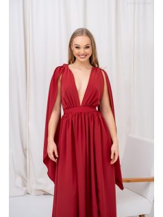   Scarlett - špeciálne mušelínové maxi šaty s prekríženou látkou na chrbte,  v tehlovej farbe