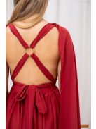 Scarlett - špeciálne mušelínové maxi šaty s prekríženou látkou na chrbte,  v tehlovej farbe