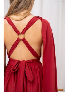   Scarlett - špeciálne mušelínové maxi šaty s prekríženou látkou na chrbte,  v tehlovej farbe