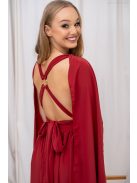 Scarlett - špeciálne mušelínové maxi šaty s prekríženou látkou na chrbte,  v tehlovej farbe