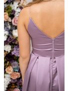 Zenina - saténové maxi šaty s výstrihom do V a špagetovými ramienkami, v staroružovej farbe