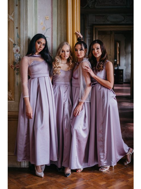 Pandóra - tylový plášť so štrasovými kamienkami, v staroružovej farbe