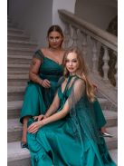 Pandóra - tylový plášť so štrasovými kamienkami, v zelenej farbe