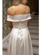 Audrey - saténové maxi šaty so srdiečkovým výstrihom, v bielej farbe