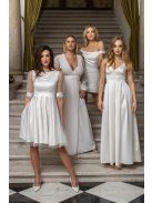 Zenina - saténové maxi šaty s výstrihom do V a špagetovými ramienkami, v bielej farbe