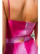 Yvonne - színes pliszírozott midi ruha spagetti pánttal 