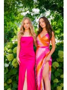 Yvonne - színes pliszírozott midi ruha spagetti pánttal 