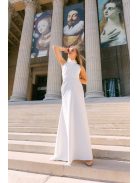 Lia - fehér színű matt anyagú maxi ruha keresztezett felsőrésszel és nyakban megkötős pánttal