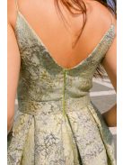 Zenina - anyagában mintás jacquard maxi ruha halványzöld színben