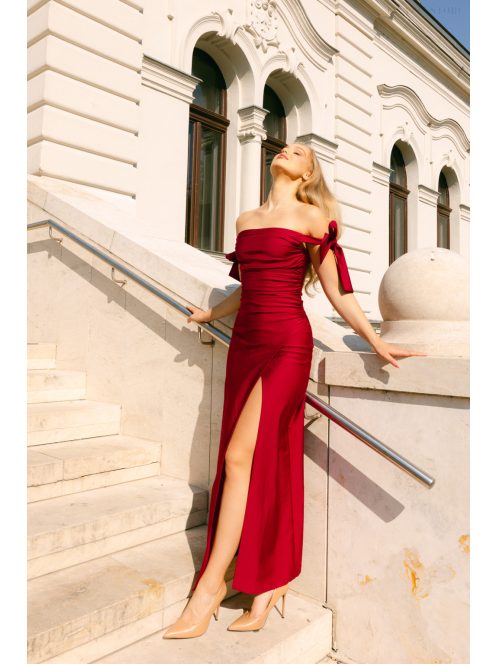 Heni – off-shoulder alkalmi ruha masnis részlettel shanghai színben