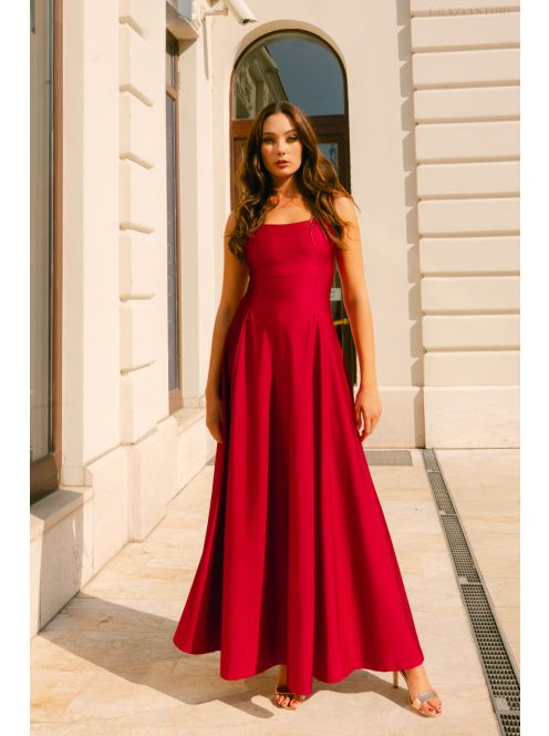 Dominika – shanghai színű elasztikus maxi ruha vastag pánttal