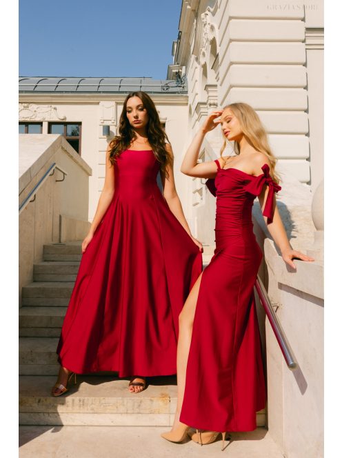 Dominika – shanghai színű elasztikus maxi ruha vastag pánttal